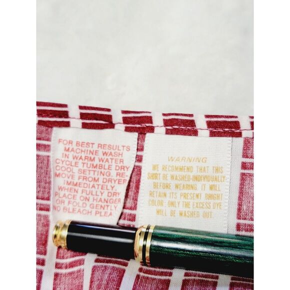 Pierre Cardin Shirt Mens 15 / 32 Vintage Late 70s I Magnin Gingham Long Sleeve - Picture 7 of 8